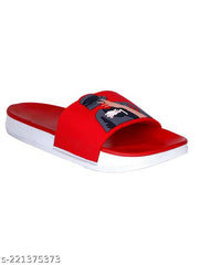 Men's Red Synthetic Leather Daily Casual Slider - MRJ1545