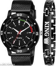 Black Watch King Bracelet for Men Analog Watch - For Men