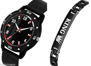 Black Watch King Bracelet for Men Analog Watch - For Men