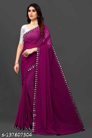 NEW FENCY GEORGETTE CUT WORK SAREE