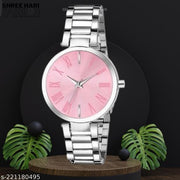 New Solid Designer Black Silver Metal Analog Watches for Women