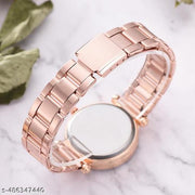 New Arrival Analog Watch For Women  Rose Gold Color Case Black Starry Sky Numeral Dial Premium Quality Rose Gold Metal Chain Belt Female party wear Analog Wrist Women watches for Girls Ladies Watch Shiny Fashion Casual Style Ladies Watch