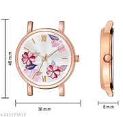 Best Quality Festive Season Flower Designer Round Dial Attractive Leather Belt Women Watches Combo Pack of 2 Watches combo for women stylish girl watches combo pack of 2 analog watches combo wrist watches combo watches for girls stylish watches Set