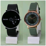 Luxury Rishtey Couple Black Analog Watch - For Couple