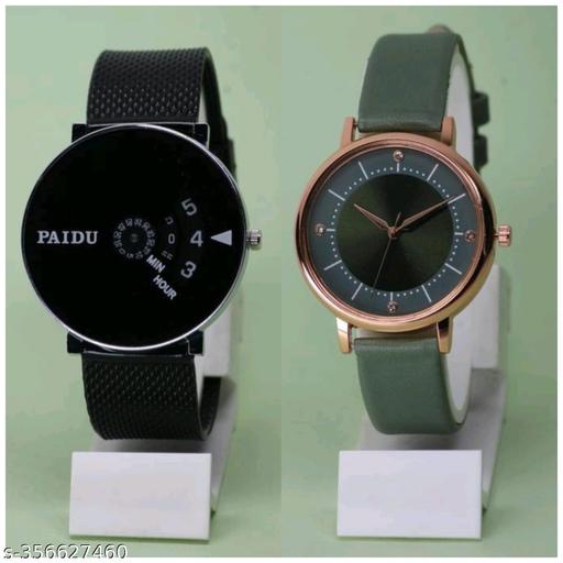 Luxury Rishtey Couple Black Analog Watch - For Couple
