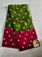 Women Pure Cotton Printed Saree for Daily Wear/Office Wear without Blouse Piece