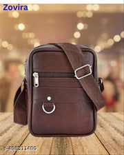 ZOVIRA Faux Leather/Leatherette Sling Cross Body Travel Office Nylon Padded Cross Body Messenger Sling Bag Travel Office One Side Shoulder Bag For Men Women Messenger Bag  Brown  Pack 1