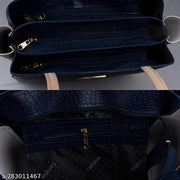 Dual Tone Large Capacity Croco Pattern Tote Handbags Purses Shoulder Bag For Womens