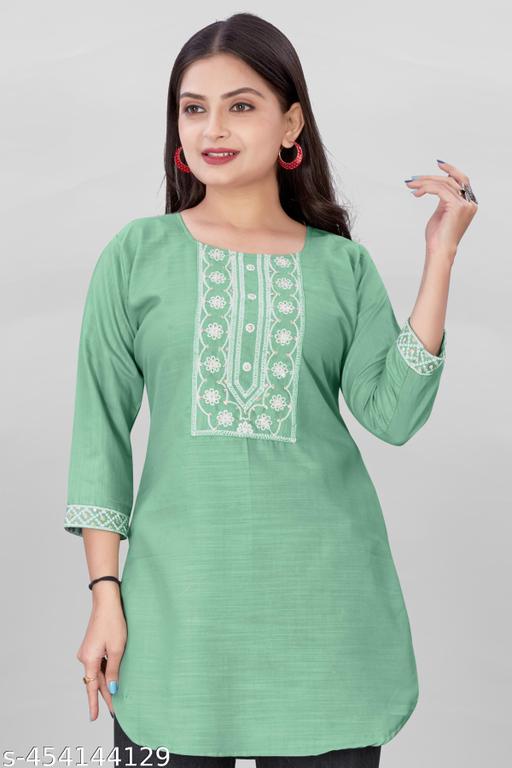 stylelist short kurti with embroidered work