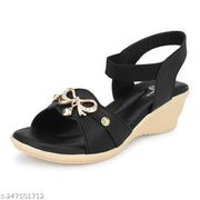Latest Attractive Black Heel Sandals for Woman | Stylish  Women  Heels | Casual Wedges for Women | Elastic Wala Sandals Ladies | Fancy Girls Sandals