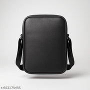 Men's Black Sling Bag Compact Crossbdy Bag with Adjustable Strap Daily Use Travel Sling