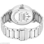 LIMESTONE  Day and Date Function Ice Blue Dial Steel Chain Trending Quartz Analog Watch - For Men LS3235