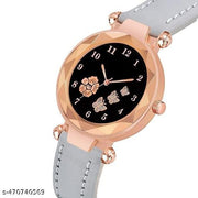 Flower Round Dial Analog Wrist Watch For  Women and Girls Pack of 2 Watch