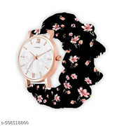 Analog Scrunchie Watch for Women & Girls Premium Silk Satin Cloth Scrunchie Watch Multicolor color Fabric Bend Watch For Girls And Women Pack Of 2