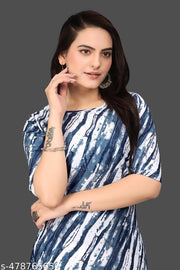 Women’s Party Wear Crepe Kurti | A-Line Printed | Multicolor Festive Collection Combo of 2 PACK OF 2 | Extra plus size - S, M, L, XL, 2XL, XXL, 3XL, XXXL, 4XL, 5XL