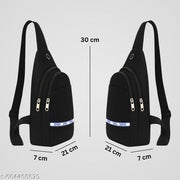 Sling mobile bag Crossbody travel bag Stylish Shoulder Bag chest bag Backpacks Lightweight One Strap Sling Bag for Men & Women (Black - 30 x 21 x 7 Cm)