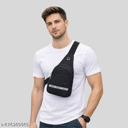 Sling bag Crossbody travel bag Stylish Shoulder Bag chest bag Backpacks Lightweight One Strap Sling Bag for Men & Women (Black - 30 x 16 x 7 Cm)