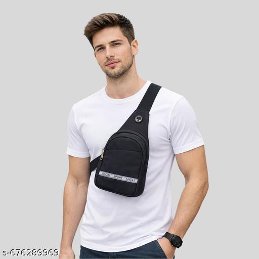 Sling bag Crossbody travel bag Stylish Shoulder Bag chest bag Backpacks Lightweight One Strap Sling Bag for Men & Women (Black - 30 x 16 x 7 Cm)