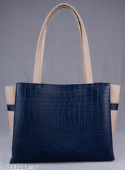 Dual Tone Large Capacity Croco Pattern Tote Handbags Purses Shoulder Bag For Womens