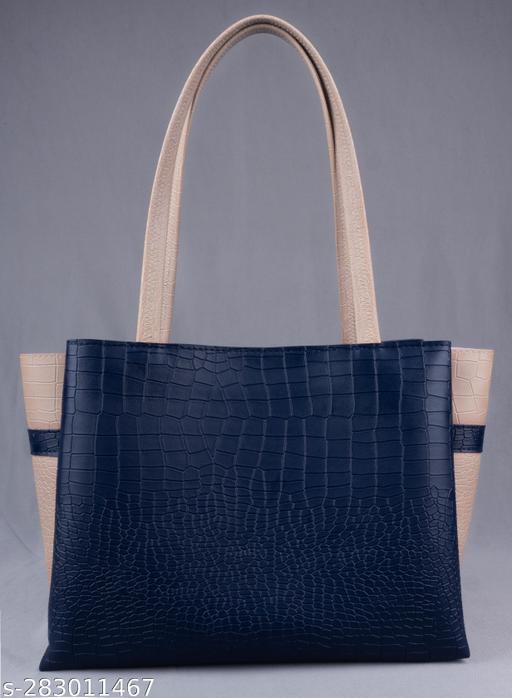Dual Tone Large Capacity Croco Pattern Tote Handbags Purses Shoulder Bag For Womens
