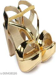 Colorful Women Heel Golden Sandal C1