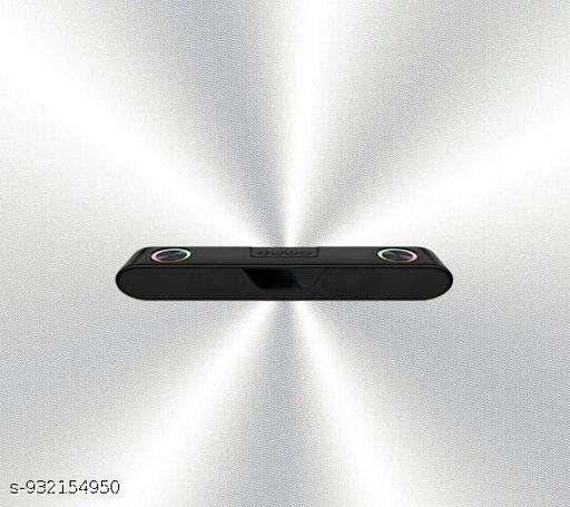  2.0 CH, 10W Signature Sound, RGB LEDs, Dual Full-Range Drivers, Upto 8H Battery, TWS, Multi Ports, Bluetooth Sound bar, Home Theatre Soundbar Speaker (Premium Black)