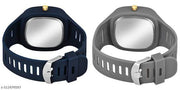 Square Dial Black Blue Grey White Analog Watches with Silicon Strap Stylish ADDI Designer Combo Watch for Mens & Boys