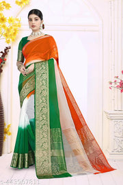 ORGANZA TIRANGA SAREE FOR WOMAN, INDEPENDENCE DAY SPECIAL SAREE, ALL OVER INDIA'S FIRST CHOICE FOR SAREE