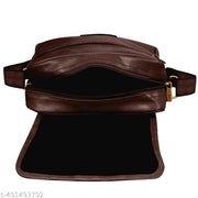LOREM Brown Casual Faux Leather Cross Body Sling Bag For Men SL05