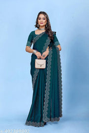 most trendy diamond worked chiffon fabric saree for party and all occasions.