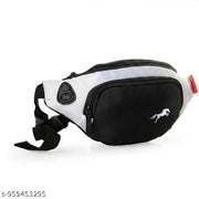 Black and white  Waist Bag for Men & Women | Water-Resistant Fanny Pack with Hidden Back Pocket & Adjustable Strap