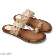 New kolhapuri slim flats for women Tan