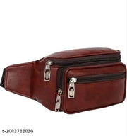 Premium Brown Leather look Waist Bag for Men