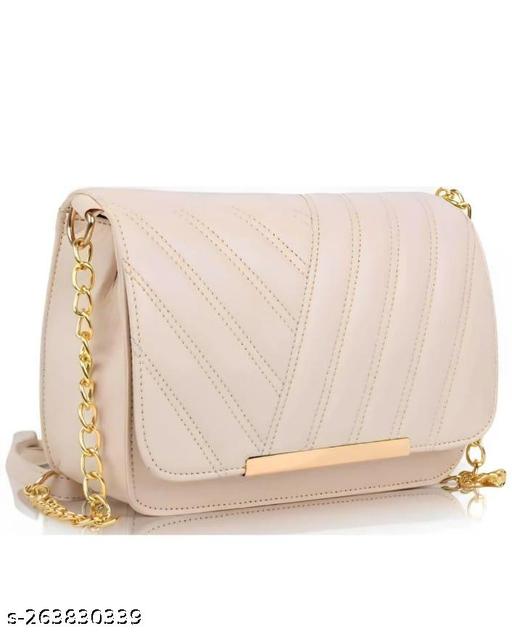 Elegant Quilted PU Leather Sling Bag for Girls/Womens | Stylish Chain Strap Crossbody Bags For Girls