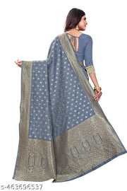 soft kanjivaram silk sarees banarasi silk saree Grey