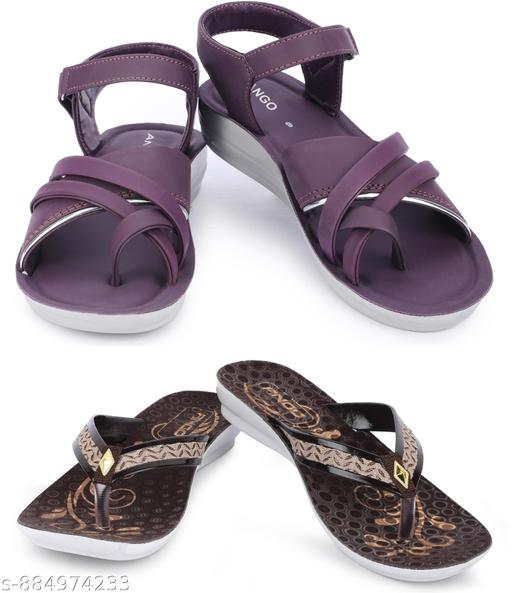 Multicolor Combo of Women's Slippers and Flipflop - Pack of 2
