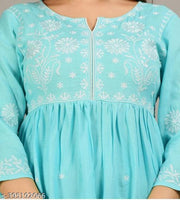 BHUMIKA SKY BLUE EMBROIDERY KURTI