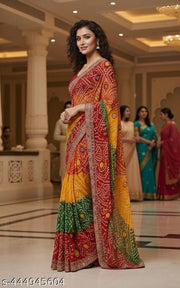 BANDHANI SAREE,RED SAREE,WOMEN SAREE
