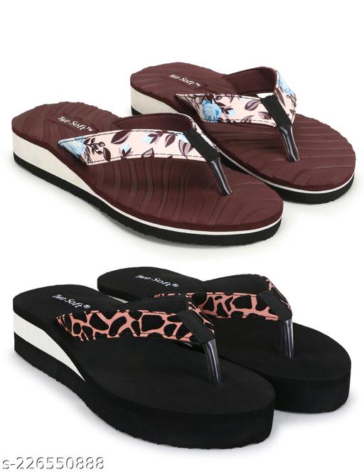 Two Soft Comfortable & Stylish Women's Daily Use Slipper/Flipflop for Women & Girls Combo of 2