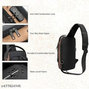 Waterproof Polyester Slim Unisex Crossbody Sling Bag Chest Backpack Men's Shoulder Bag, Leisure Travel Handbag, Hard Shell Anti-Theft Chest Bag