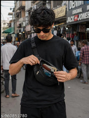 Men's Premium Leather Waist Bag | Trendy Crossbody Travel Bag