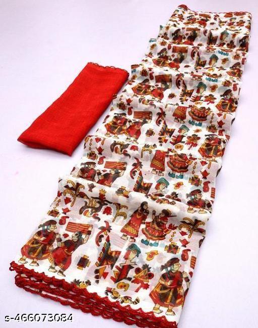 Georgette Printed Saree (Lace Border)