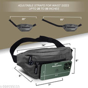 NABAAT SwiftPack Waist Bag for Men and Women, Chest Fanny Pack, Belt Bum Bag for Running, Hiking, Small Travel Bag, Sports Sling Money Pouch for Women with Key Holder, Radium logo and Adjustable Belt (Grey)