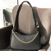 Wave Women's Handcrafted Vegan Leather Black Mini Shoulder Bag