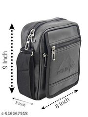 Stylish PU-Leather Sling Travel Office Messenger One Side Shoulder Bag for Men, Women & Boy