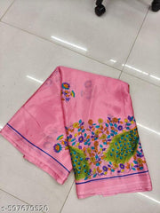 Beautiful crepe saree with running blouse