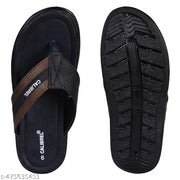 CALIBREL Men Black Slippers | Slipper for men | Sandals for Men| Casual Sandals | Stylish, Comfortable & Durable | Men's Flip-Flops | Trendy men's footwear | Chappal for men | for Daily & Occasion