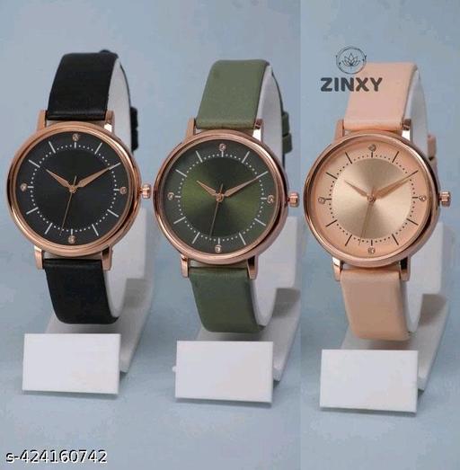 Analog 3 Different Color Royal Dial Watch for Womens and Girls Single and Combo Watches for Women and Girl Pack of 3