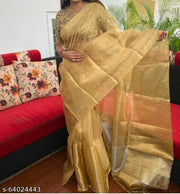 BANARASI ALL OVER TISSUE SILK FANCY PARTY WEDDING WEAR SAREE