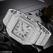 FULL SILVER  DIAMOND WATCH FOR MEN AND BOYS ROYAL ATTRACTIVE LITE WEIGHTED DIAMOND WATCH | WATCH FOR BOYS | WATCH FOR MEN | FABULOUS WATCH | BRANDED WATCH | PREMIUM WATCH